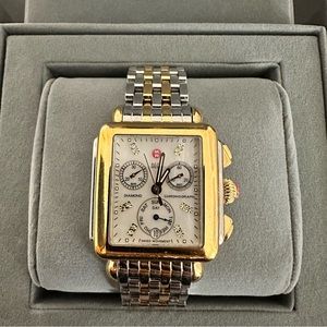 Michele Deco Two-Tone 18k Gold Diamond Dial Watch